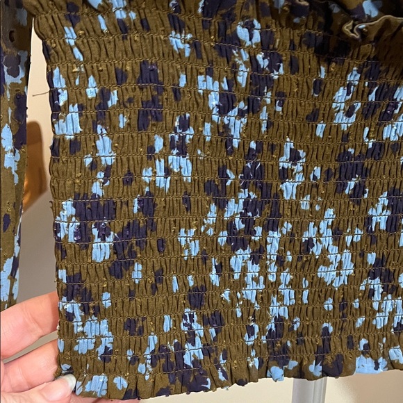 ASTR Brown/Olive and Blue Floral Blouse - Picture 7 of 11
